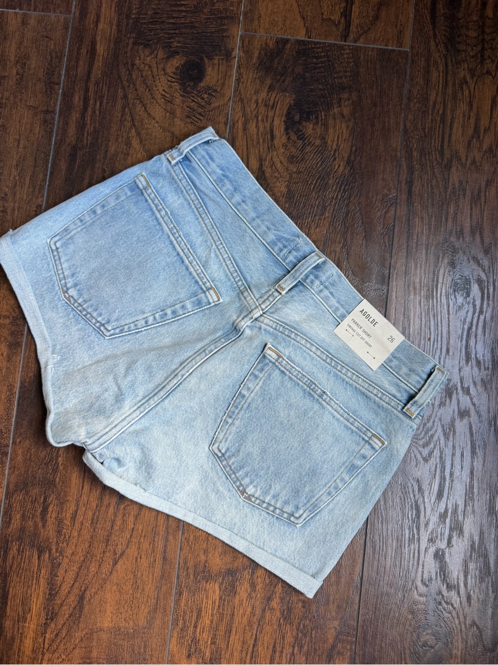 NWT AGOLDE Parker Light Blue High-Rise Denim Shorts - Picture 4 of 4